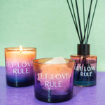 'Let Love Rule' Glass Reed Diffuser | Purple Orris & Dark Patchouli | 200ml