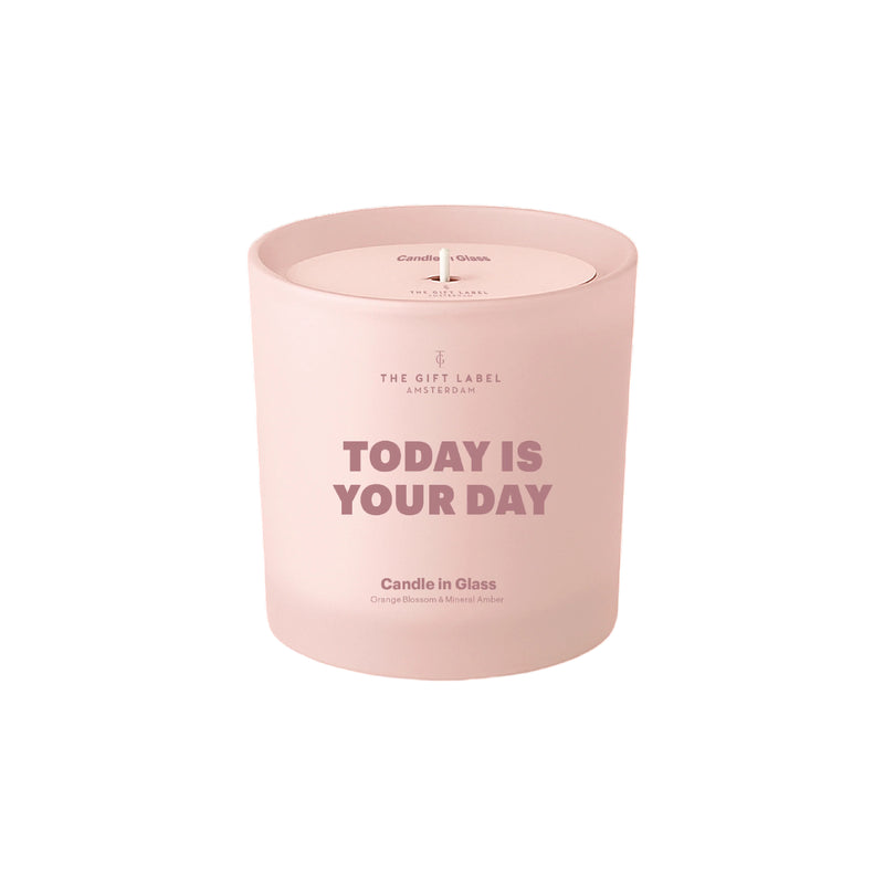 'Today Is Your Day' Frosted Jar Candle | Orange Blossom & Mineral Amber | 135g