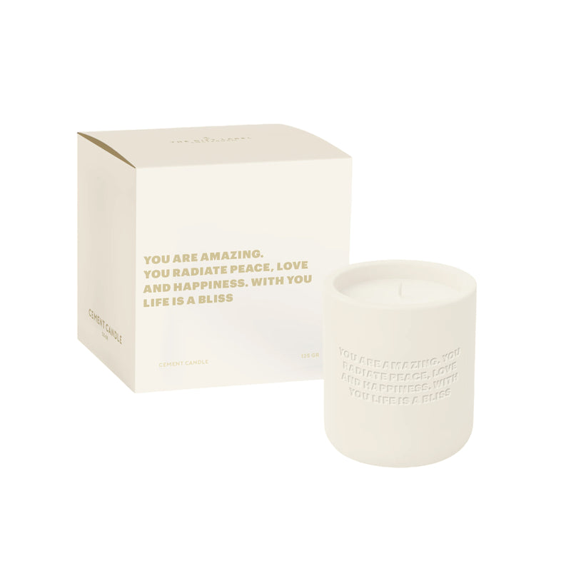'You Are Amazing' Cement Candle | Orange Blossom & Mineral Amber | 170g