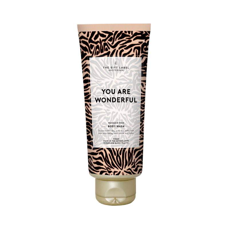 'You Are Wonderful' Animal Print Body Wash Tube | Mandarin Musk | 200ml