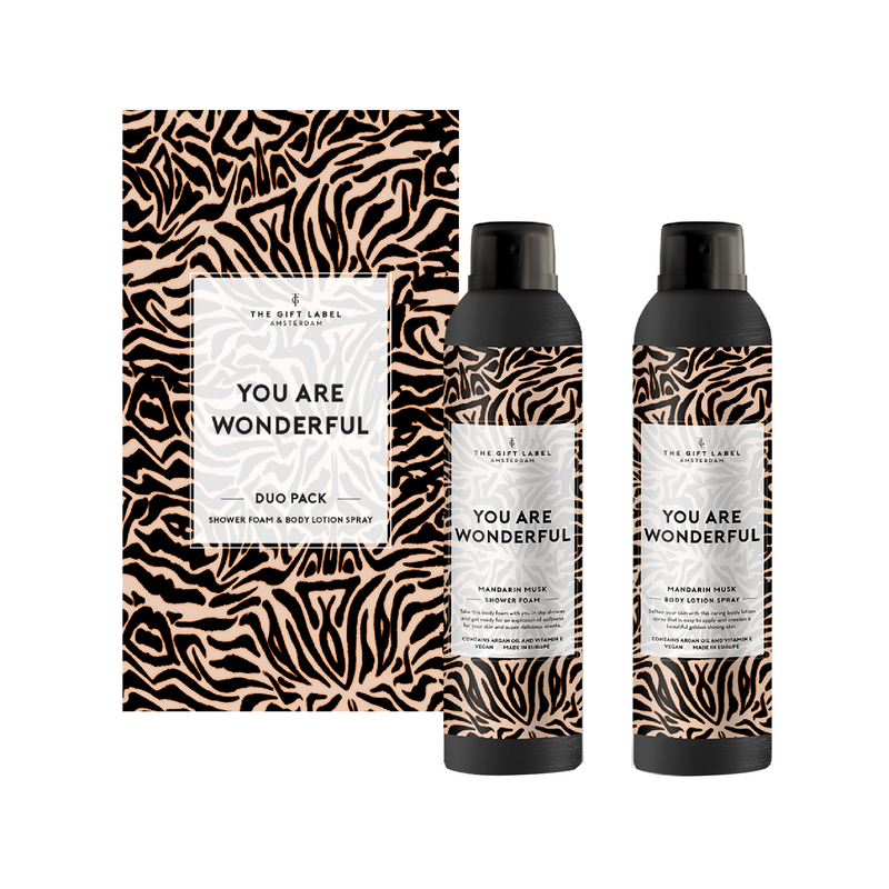 'You Are Wonderful' Gift Box Duo | Shower Foam & Body Lotion Spray | Mandarin Musk