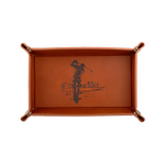 Golf Engraved Leather Trinket Tray | Brown