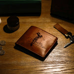 Golf Engraved Leather Wallet | Brown