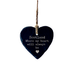 'Haste Ye Back' Engraved Christmas Tree Decoration | Slate