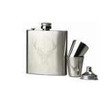 Stag Hip Flask & Cups Set | Stainless Steel