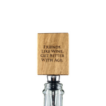 Wine Engraved Oak Bottle Stopper