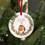 Double Sided ‘When Robins Appear’ Christmas Tree Decoration | Wood