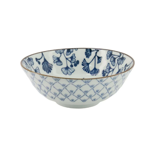 Flora Japonica Maple Ramen Bowl | Blue & White | 21cm