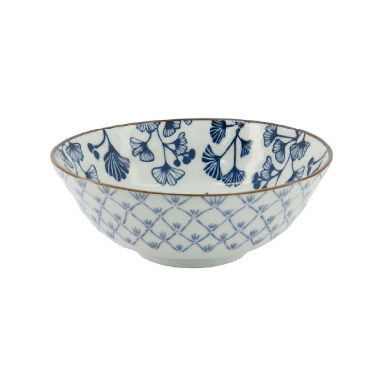Flora Japonica Maple Ramen Bowl | Blue & White | 21cm