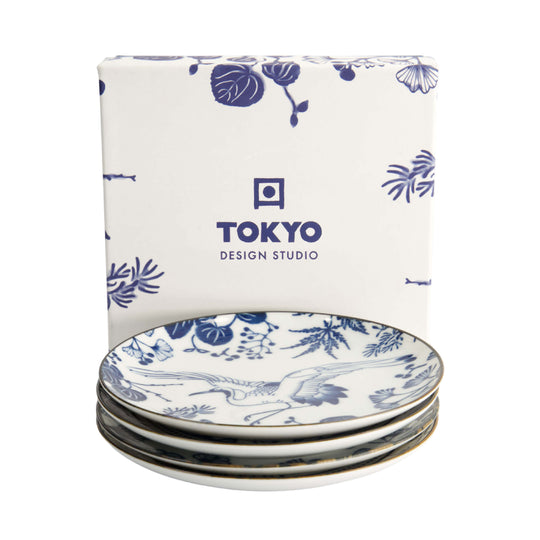 Flora Japonica Plate Gift Set | Blue & White | 4 Piece