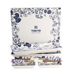 Flora Japonica Sushi Plate & Chopstick Set | Blue & White | 6 Piece