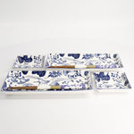 Flora Japonica Sushi Plate & Chopstick Set | Blue & White | 6 Piece