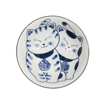 Kawaii Cat Couple Ramen Bowl | Blue & White | 20cm