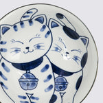Kawaii Cat Couple Ramen Bowl | Blue & White | 20cm