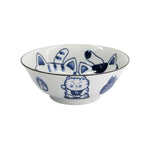 Kawaii Cat Couple Ramen Bowl | Blue & White | 20cm