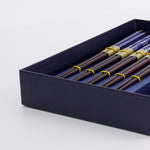 Koi Fish Round Chopstick & Rest Set | Blue & Brown | 10 Piece