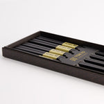 Square Chopstick Set | Black | 5 Piece