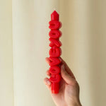 'Love You' Taper Candle | Red