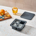 Extra Large Silicone Ice Cube Tray | Charcoal | 4 Cube