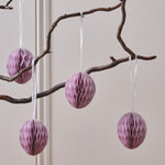 Decorative Hanging Paper Easter Eggs | Purple | Set of 4