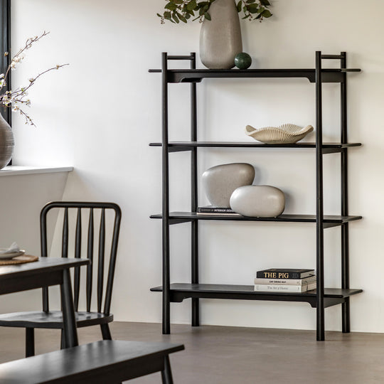 Wycombe Nordic Open Display Shelving Unit | Black
