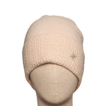 Women's Cable Knit Hat with Star Detail | Cream