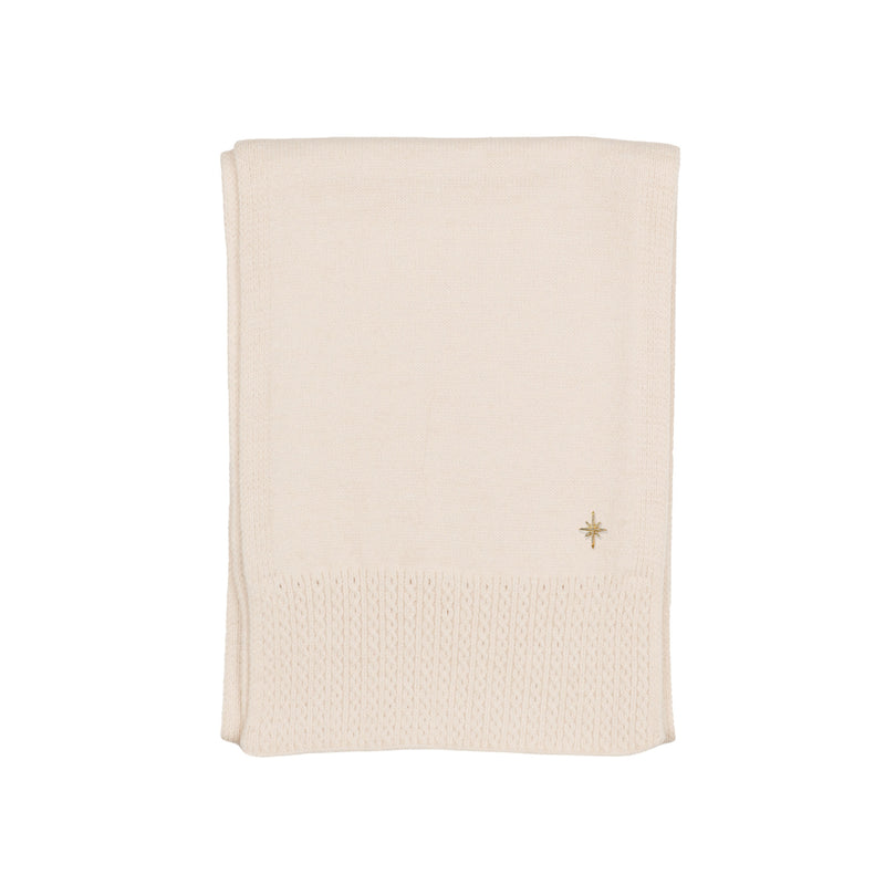 Women's Cable Knit Scarf with Star Detail | Cream