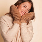 Women's Constellation Faux Fur Mittens | Coffee Brown