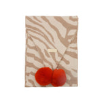 Women's Constellation Faux Fur Pom Pom Scarf | Cream Zebra