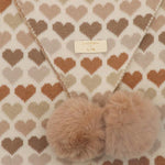 Women's Constellation Faux Fur Pom Pom Scarf | Taupe Hearts