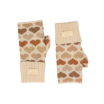 Women's Constellation Fingerless Gloves | Taupe Hearts