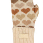 Women's Constellation Fingerless Gloves | Taupe Hearts