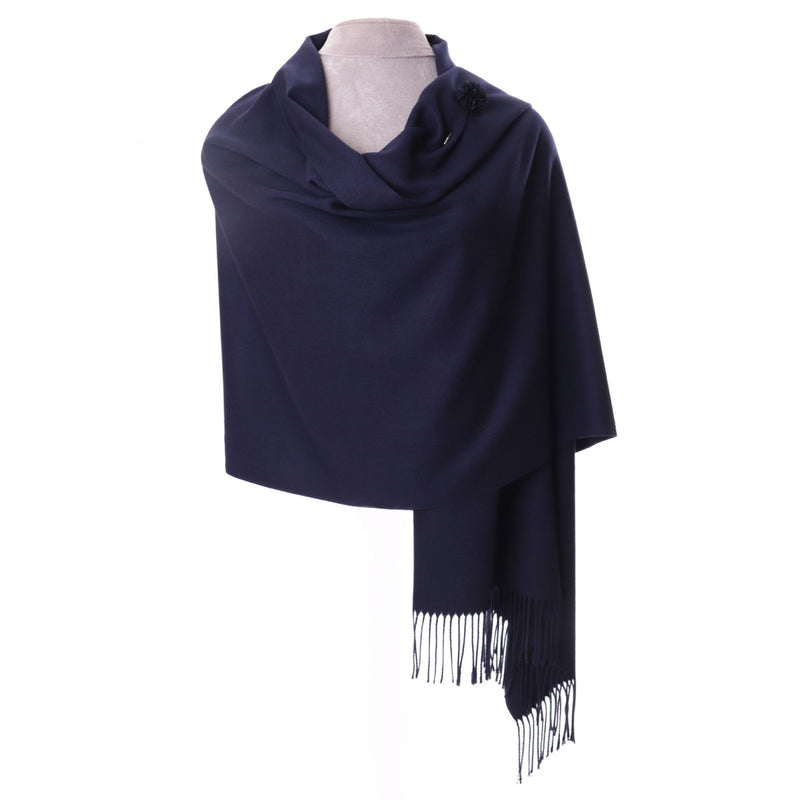 Women's Tasseled Pashmina Scarf | Navy
