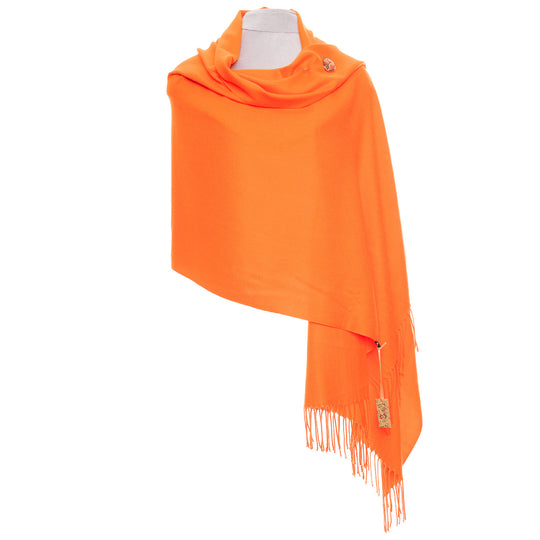 Women's Tasseled Pashmina Scarf | Orange