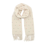 Women's Winter Dot Print Scarf | Cream