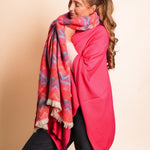 Women's Winter Zigzag Print Scarf | Pink