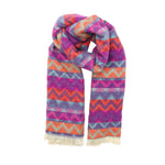 Women's Winter Zigzag Print Scarf | Purple