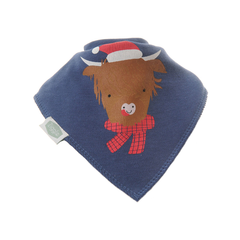 Baby's Christmas Highland Cow Bandana Bib