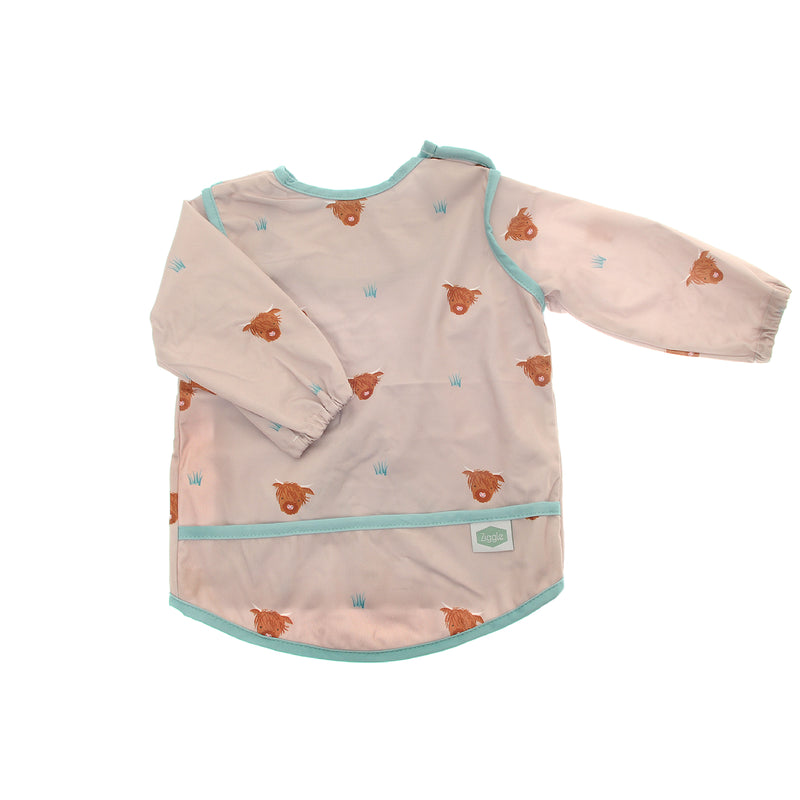 Baby's Highland Cow Coverall Feeding Bib