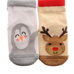 Baby's Reindeer & Penguin Terry Socks | Set of 2 | 0-6 Months