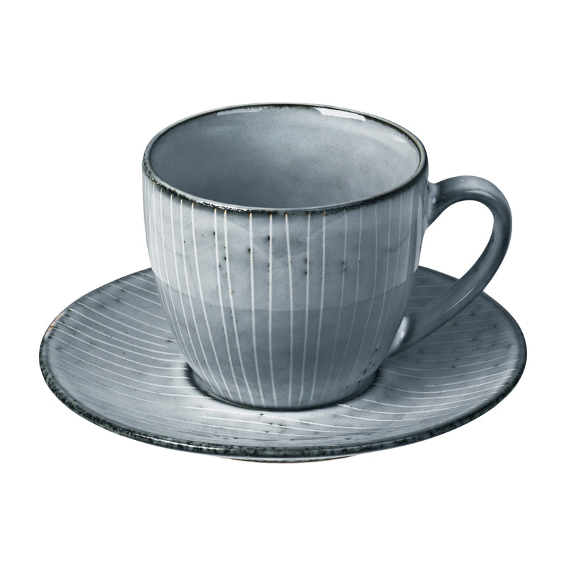 Stoneware Cup with Saucer | Nordic Sea