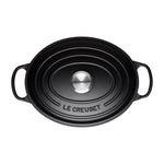 Oval Cast Iron Casserole Dish | Satin Black | 27cm
