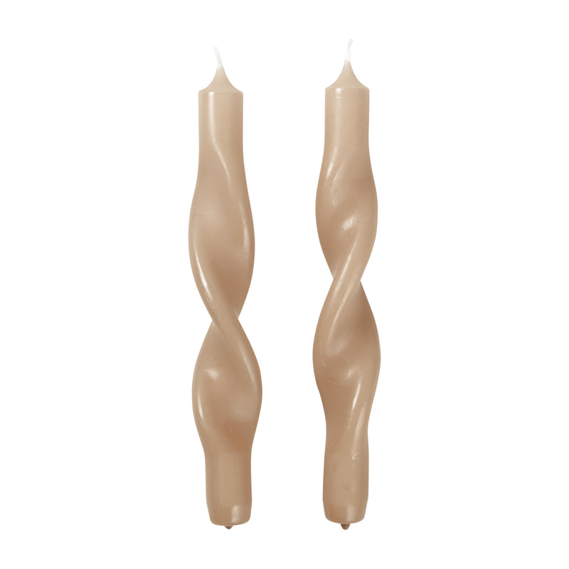 Twisted Candles | Walnut | Set of 2