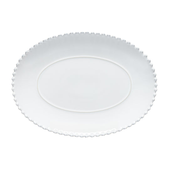 Pearl White Oval Platter | 33cm