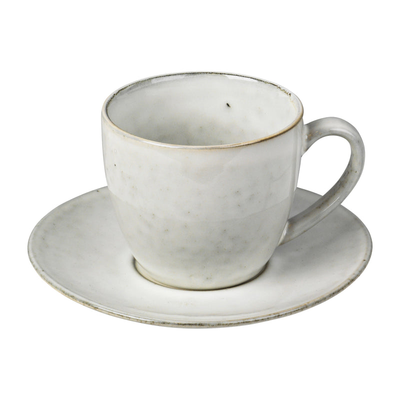 Stoneware Cup with Saucer | Nordic Sand