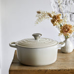 Round Cast Iron Casserole Dish | Meringue | 28cm