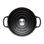 Round Cast Iron Casserole Dish | Satin Black | 22cm