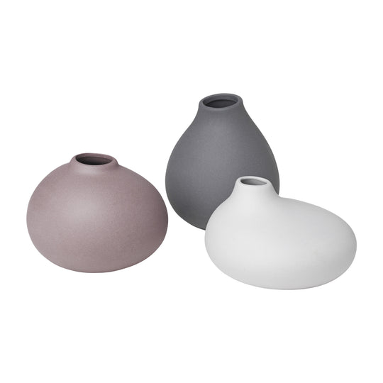 Nona Vase Set | Pewter, Micro Chip & Bark | 3 Piece