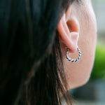 Hoop Earrings | Fenna Rope | Sterling Silver