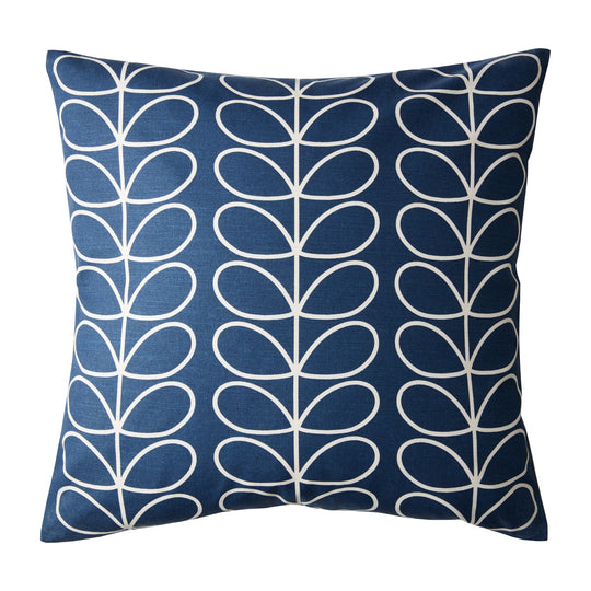 Linear Stem Feather Cushion | Whale Blue